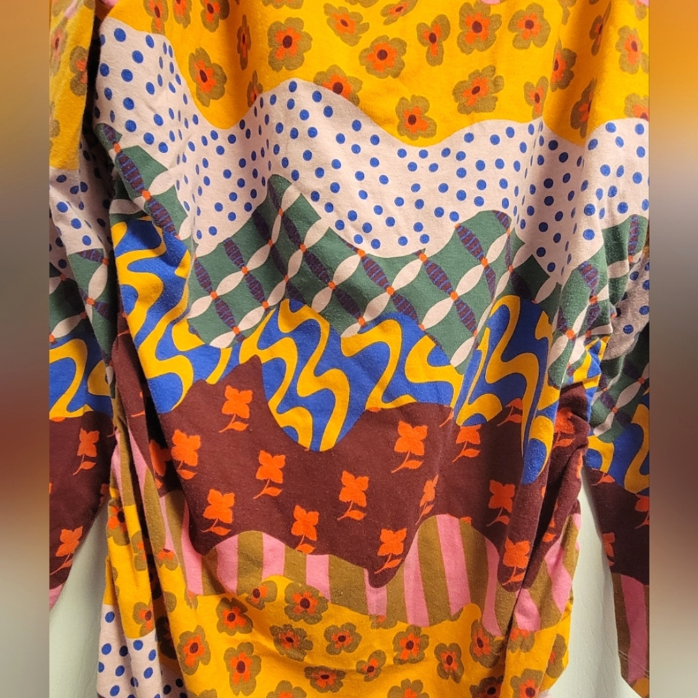 Patterned Rusche drawstring dress